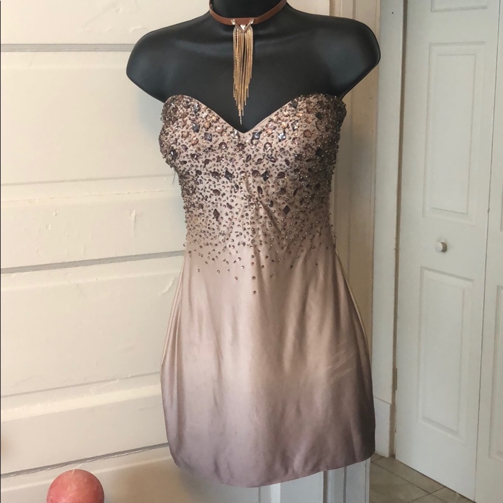 💣Strapless bronze dress🖤